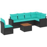  Vrtna sedežna garnitura 7-delna z blazinami črn poli ratan, (21112846) | Shoptok.si