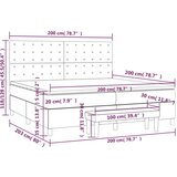  Krevet s oprugama i madracem svjetlosivi 200x200 cm baršunasti | shoptok.hr