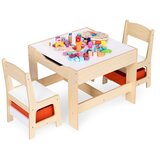 ECO TOYS Dječji set namještaja – stol i 2 stolca s pločom za pisanje crvena | shoptok.hr