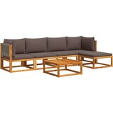 Maison Chic Seti vrtnega pohištva - Vrtna garnitura - Vrtni pohištvo set 6-delna z blazinami trden akacijev les, (21806360) | Shoptok.si