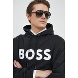 Boss Bombažen pulover moška, črna barva, s kapuco | Shoptok.si