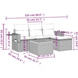  5-dijelni set vrtnih sofa s jastucima poliratan i bagrem bež | shoptok.hr