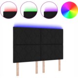  Vzglavje z LED lučmi z vzglavjem Črna 144 cm blago, (5000043978) | Shoptok.si