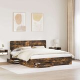  Okvir za krevet s uzglavljem Dimljeni hrast 200 x 200 cm | shoptok.hr