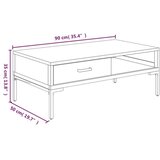  Stolić za kavu crni 90 x 50 x 35 cm od masivne borovine | shoptok.hr