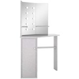 vidaXL Kotna mizica za ličenje LED betonsko siva 111x54x141,5 cm | Shoptok.si