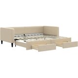  Dnevni krevet na razvlačenje s ladicama krem 90x200 cm tkanina | shoptok.hr