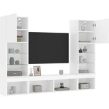 Komplet TV omaric LED 5-delni bel inženirski les