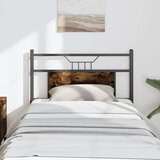 Posteljno vzglavje dimljeni hrast 80cm inženirski les in jeklo, (21829510) | Shoptok.si