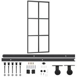 Furnova Drsna vrata z opremo ESG steklo in aluminij 90x205 cm, (21944822) | Shoptok.si