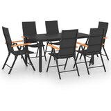 vidaXL 7-dijelni vrtni blagovaonski set crno-smeđi | shoptok.hr