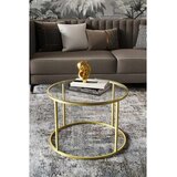Hanah home Royal klub sto Ø 75 cm, zlatna / providno staklo Cene
