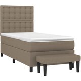  s oprugama i madracem smeđesivi 90x190 cm od tkanine | shoptok.hr