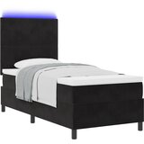 vidaXL Box Spring postelja z vzmetnico in LED črna 90x190 cm žamet, (22050739) Cene