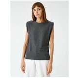 Koton Women's Gray Padded Crew Neck T-shirt | shoptok.hr