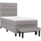  Okvir kreveta s oprugama i madrac svjetlosivi 80x200cm tkanina | shoptok.hr