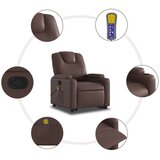 vidaXL Masažni naslonjač na podizanje od umjetne kože smeđa | shoptok.hr