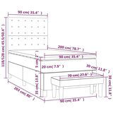 Box spring krevet s madracem svjetlosivi 90x190 cm baršunasti | shoptok.hr