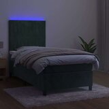  Krevet box spring s madracem LED tamnozeleni 100x200 cm baršun | shoptok.hr