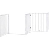 vidaXL Ograda za pse z vrati zložljiva 12 panelov bela 960 cm les | Shoptok.si