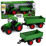  Agricultural Farm Tractor with Tipper Trailer Rubber Wheels Green 1:24 | Shoptok.si