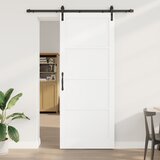 vidaXL Drsna vrata s kompletom okovja bela 93x232 cm iz masivnega bora, Notranja vrata 'ORKDAL'bela 93x232x4 cm iz masivnega bora Cene