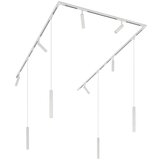 QAZQA Modern railsysteem met 6 spots en 4 hanglampen wit 1-fase - Slimline Uzzy Keno Cene