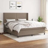  Box spring postelja z vzmetnico taupe 160x200 cm blago, (20894837) Cene