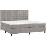  Box spring s madracem LED svjetlosivi 200x200 cm baršun | shoptok.hr