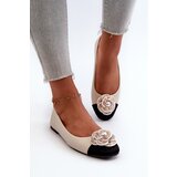 Boto Women's Ballerina Flats in Beige Eco Leather with Decorative Detail Divinella | shoptok.hr