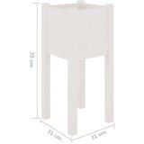 vidaXL vrtne sadilice 2 kom bijele 31 x 31 x 70 cm od masivne borovine | shoptok.hr