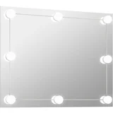 Stensko Ogledalo - Zrcalo - Kozmetično ogledalo brez okvirja z LED lučkami pravokotno steklo, (21697723)