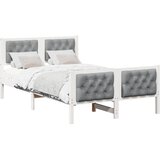  Krevetna konstrukcija s uzglavljem Svijetlo siva 120 x 190 cm Bijela | shoptok.hr