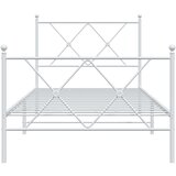  Metalni okvir kreveta uzglavlje i podnožje bijeli 90x190 cm | shoptok.hr