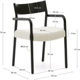 Kave Home Črn/bež jedilni stol Falconera – | Shoptok.si