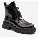 Kesi Patented women's ankle boots with embellishment, black S.Barski Cene