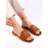 Shelvt Women's flat camel slippers Cijene