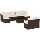 vidaXL 10-dijelni set vrtnih sofa od poliratana s jastucima smeđi | shoptok.hr