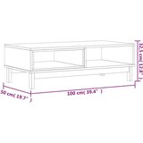 vidaXL Stolić za kavu FLAM 100 x 50 x 32 5 cm od masivne borovine | shoptok.hr