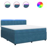 vidaXL Krevet s oprugama i madracem plavi 180x200 cm baršunasti | shoptok.hr
