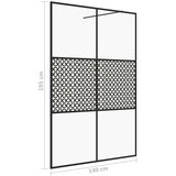 Pregrada za tuširanje s prozirnim staklom ESG 140 x 195 cm crna | shoptok.hr