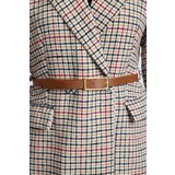 Trendyol Multi Color Regular Lined Belted Plaid Woven Jacket | Eponuda.ba