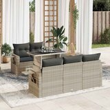  6-dijelni set vrtnih sofa od poliratana s jastucima svjetlosivi | shoptok.hr
