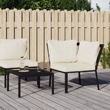  Vrtna stolica s jastucima boje pijeska 76 x 76 x 79 cm čelična | shoptok.hr