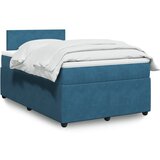 vidaXL Box spring postelja z vzmetnico modra 120x200 cm žamet Cene