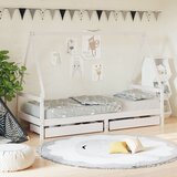 Maison Chic Otroška postelja - Otroški ležaj - Otroški posteljni okvir s predali bel 80x200 cm trdna borovina, (21698383) | Shoptok.si