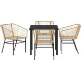  5-dijelni set vrtnih stolica Smeđi poli-ratan | shoptok.hr