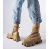 Gemre Beige eco-suede lug sole boots Milo | ePonuda.com