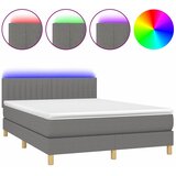  box spring s madracem LED tamnosivi 140x200 cm tkanina | shoptok.hr