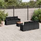 vidaXL 7-dijelni set vrtnih sofa od poliratana s jastucima crni | shoptok.hr